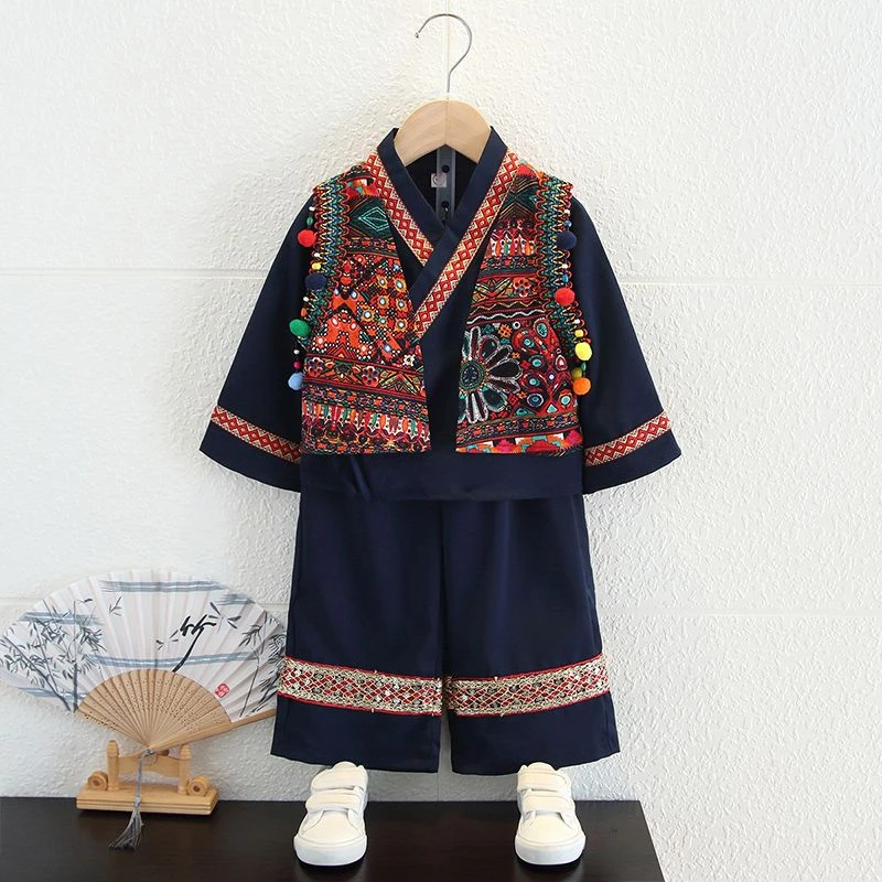 戴拉贝维【断码】工厂直销少数民族风幼儿园演出服秋装苗疆舞蹈表演