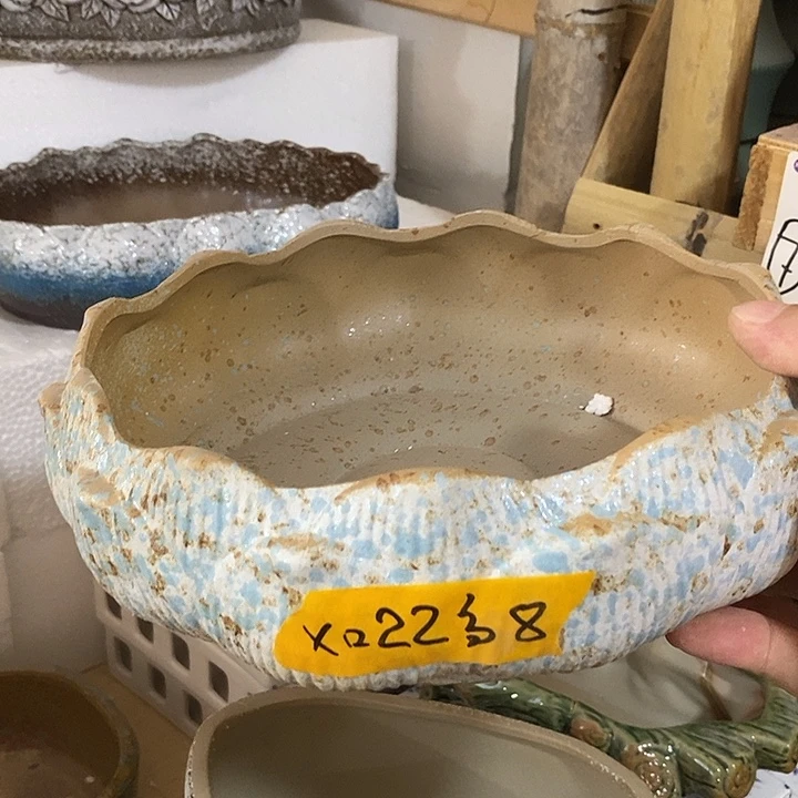 摆件陶盆有孔 微瑕介意勿拍