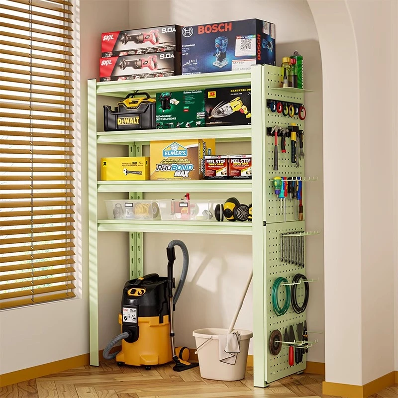 【低价销量】下空式置物架货架钢制阳台杂物间家用落地多层收纳架子