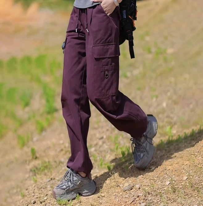 2025年秋季宽松百搭高腰松紧显瘦阔腿美式工装裤工装裤2511#