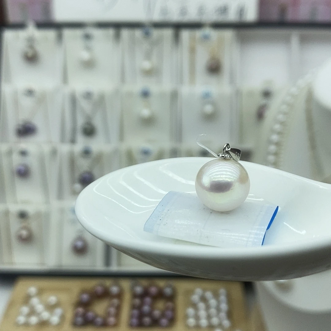 银S925镶嵌珍珠淡水珍珠