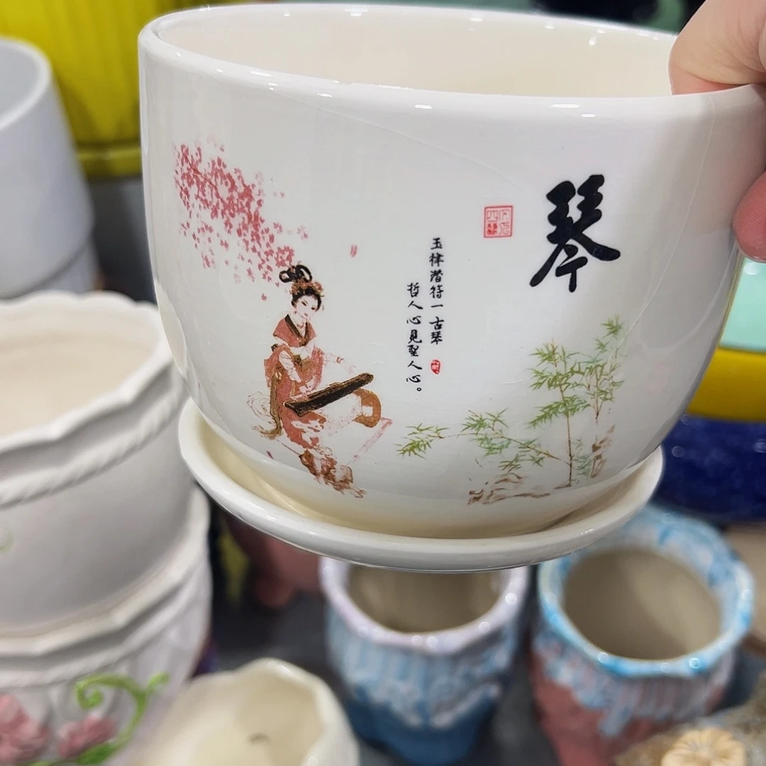 外贸尾单陶瓷花盆凑单10米包邮