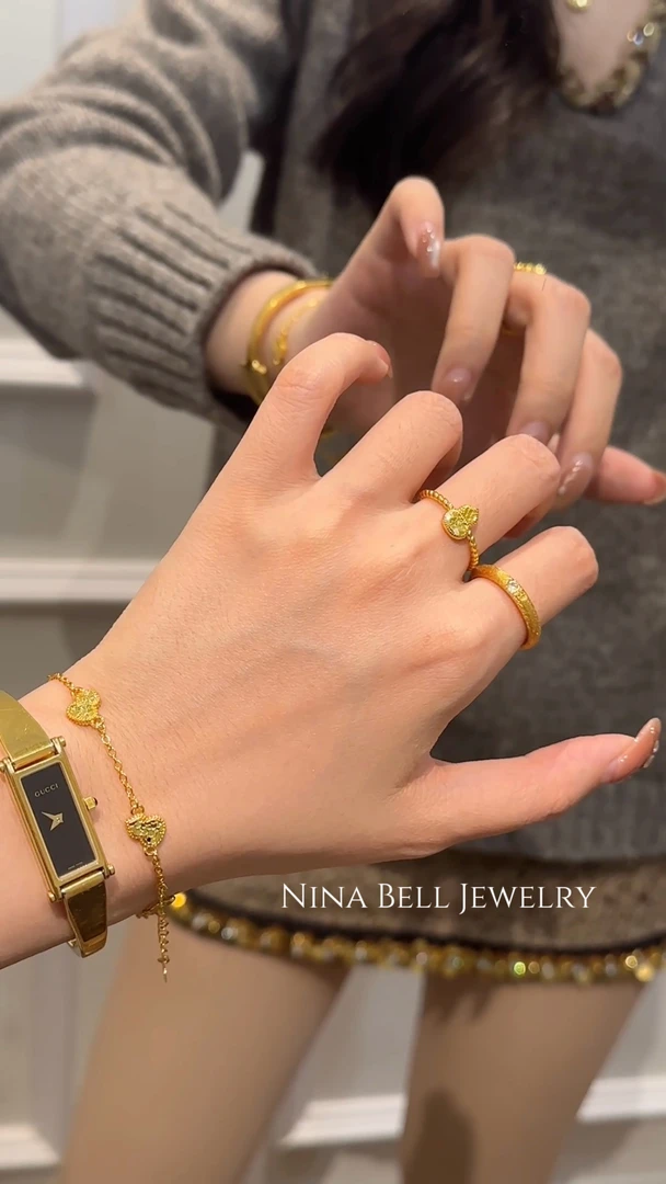 铜合金手链 碎碎冰葫芦手链气质轻奢时尚百搭小众金色精致可调节