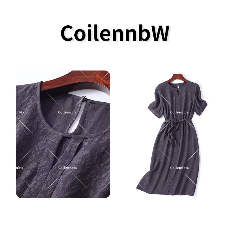 【CC粉丝专享】真丝桑蚕丝法式冠乐绉连衣裙收腰显瘦夏季新款TP0221