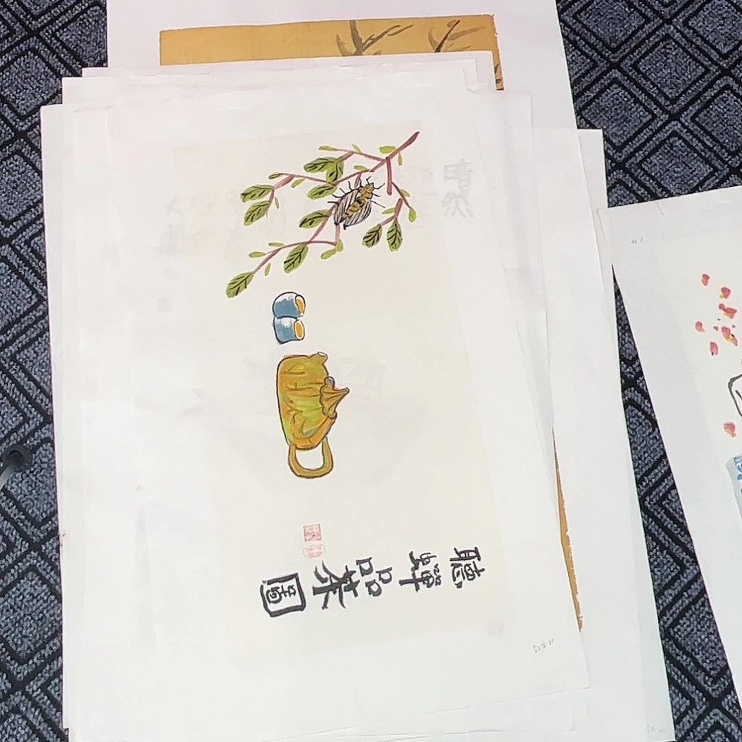 国画李玉宝老师四尺四开花鸟奇