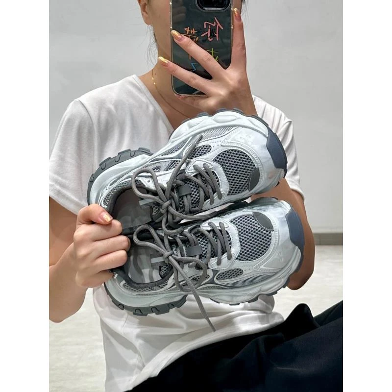 OMG！韩系时尚派~厚底增高超火老爹鞋女银色百搭休闲运动鞋1173/A7