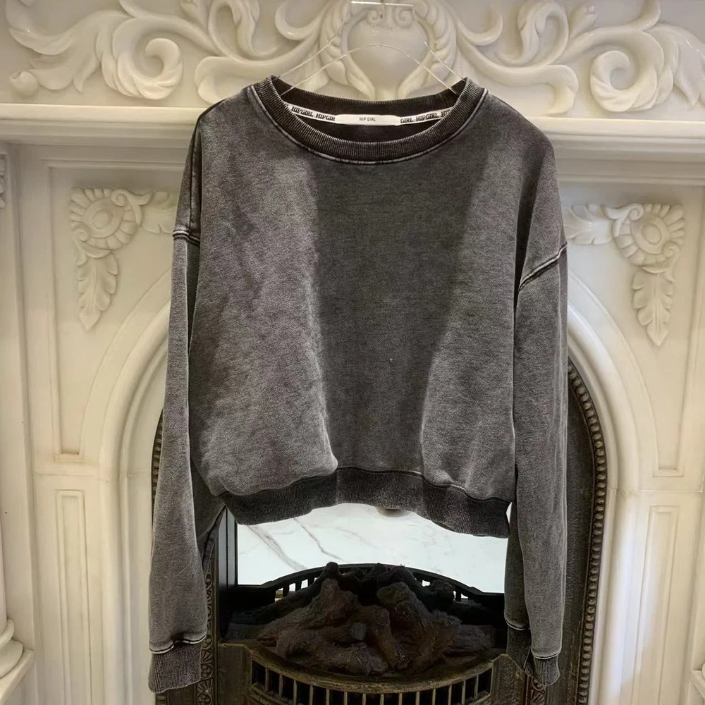 【20242945大脸猫】烫钻卫衣春秋季女宽松圆领重工钻oversize欧美