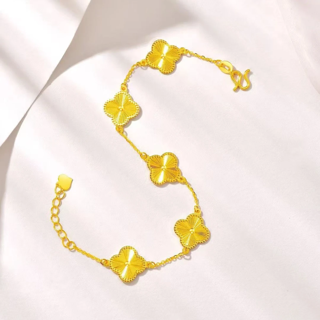 铜合金手链 五花四叶草手链精致百搭经典爆款轻奢时尚简约不掉色