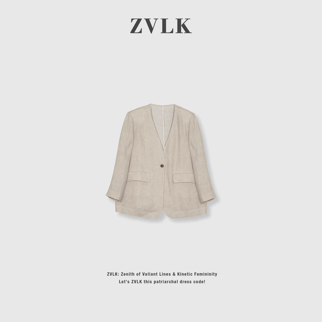 【高智淡人】25ss新品满分酵洗亚麻夏季无领西服-XNN2025045