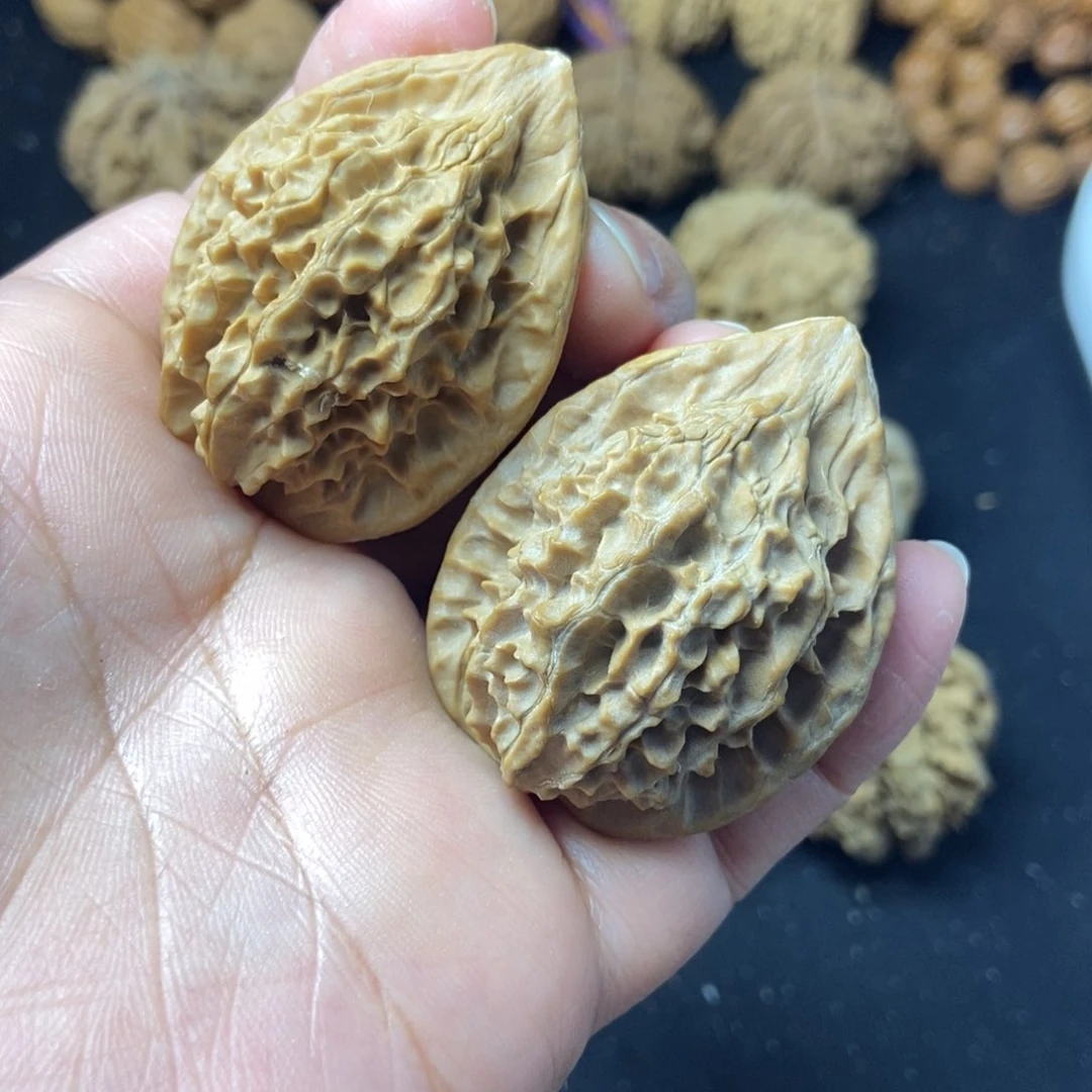 桃核把件张**！秦岭核桃凤凰羽色差，差尺