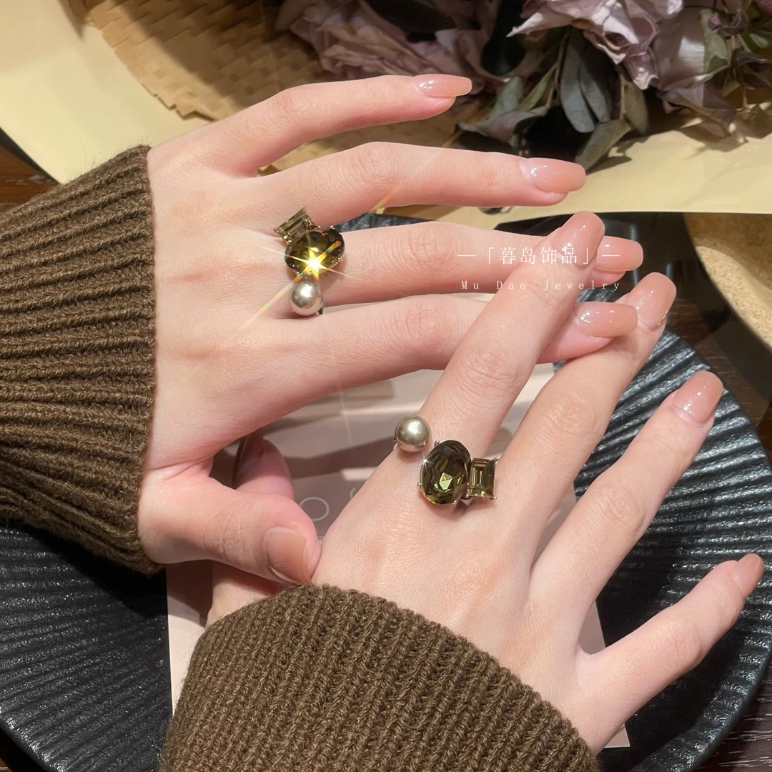 【暮岛饰品】琥珀流光色活口戒指质感百搭A031