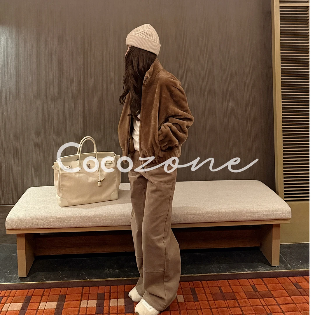 COCO ZONE刘 一一 灯芯绒垂坠感工装纯色休闲裤 CD1A1768