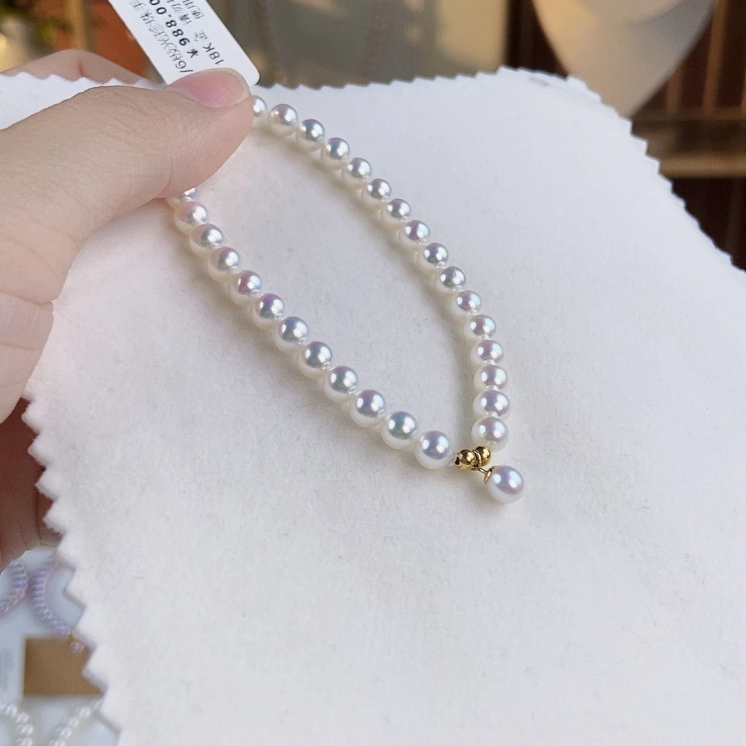 淡水珍珠手绳18K金镶嵌