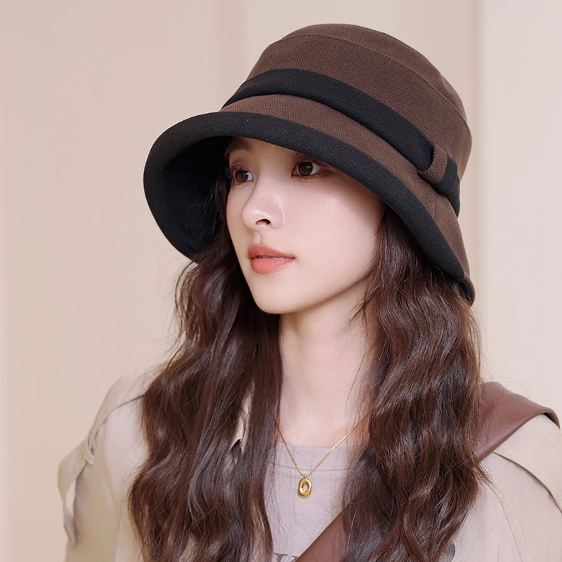 渔夫帽女秋冬季时尚百搭盆帽女士帽韩版英伦风妈妈帽时尚春秋礼帽