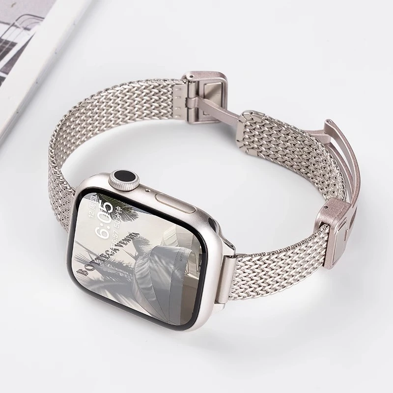 【小蛮腰金属麦穗】适用苹果手表S10金属磁吸applewatch9/8/7SE表带