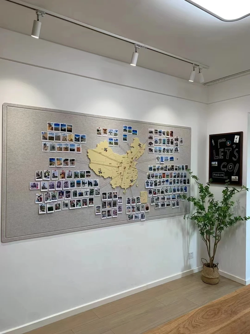 毛毡旅行足记打卡地照片墙创意背景玄关客厅墙面装饰展示板自粘图