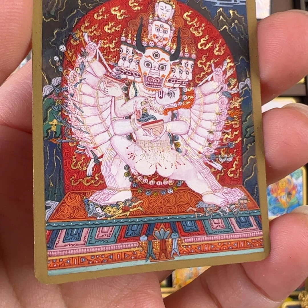王***海吊坠大威德金刚唐卡绘画作品