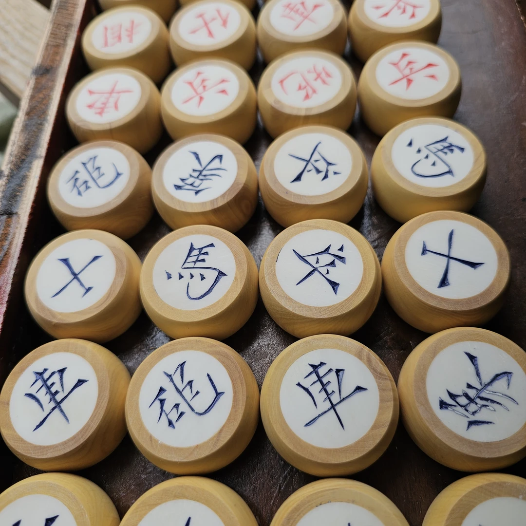 手刻牛骨小叶黄杨木镶嵌尺寸40*20一物一拍所见即所得