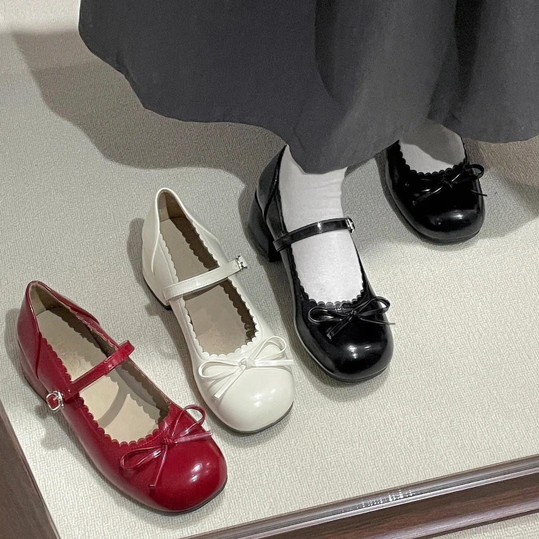 黑色法式复古粗跟增高浅口单鞋女秋2025新款配裙子百搭玛丽珍鞋子