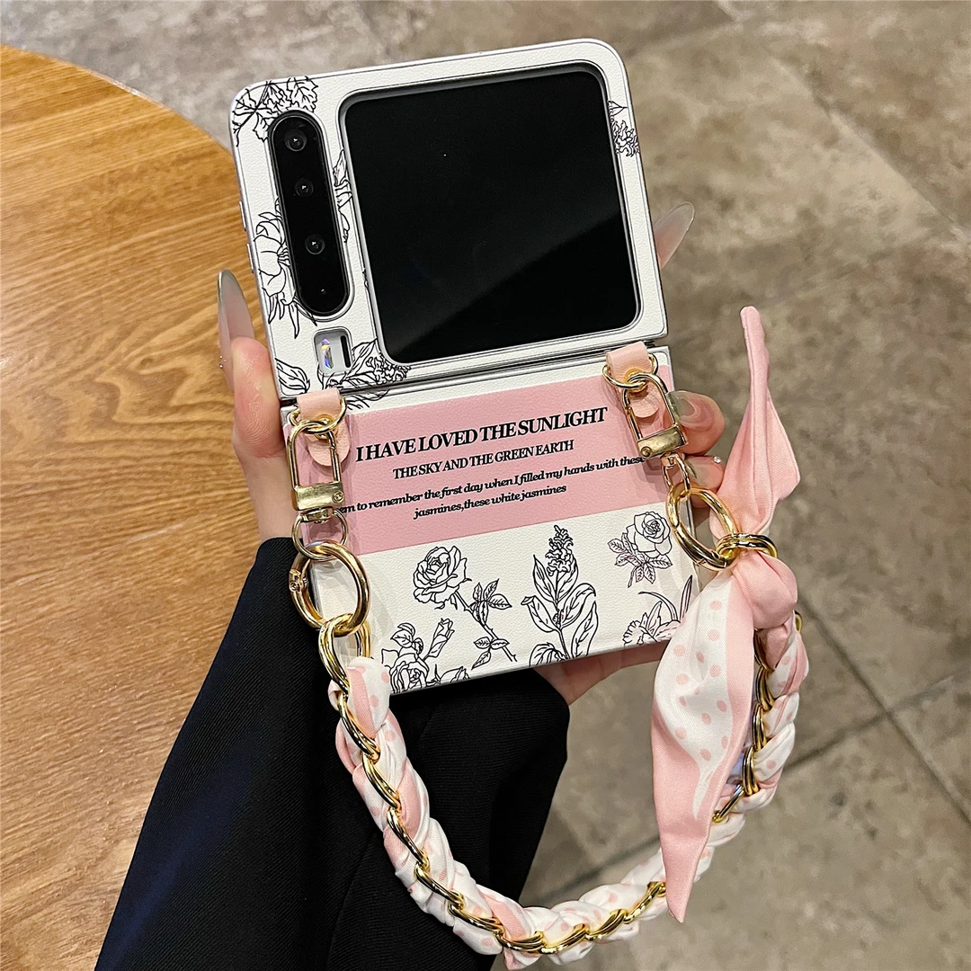 适用华为puraX阔折叠屏手机壳P50Pocket风小香描玫瑰花Pocket2