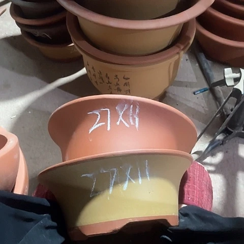 紫砂花盆四角碗两个