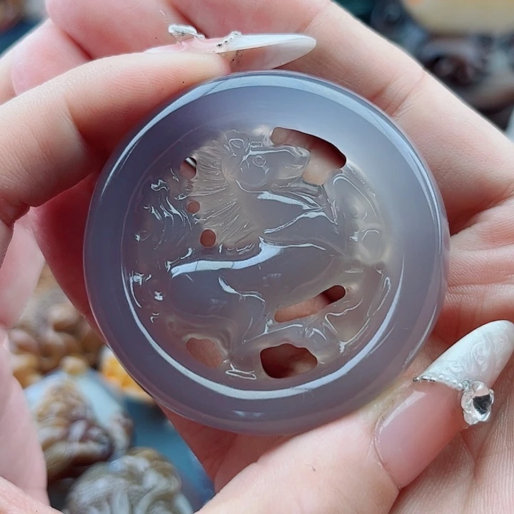 地***電玛瑙未镶嵌手饰吊坠