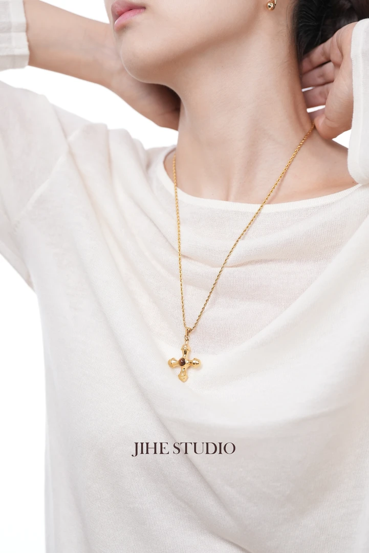 铜项链 JIHE·【Freedom】虎眼石十字架项链