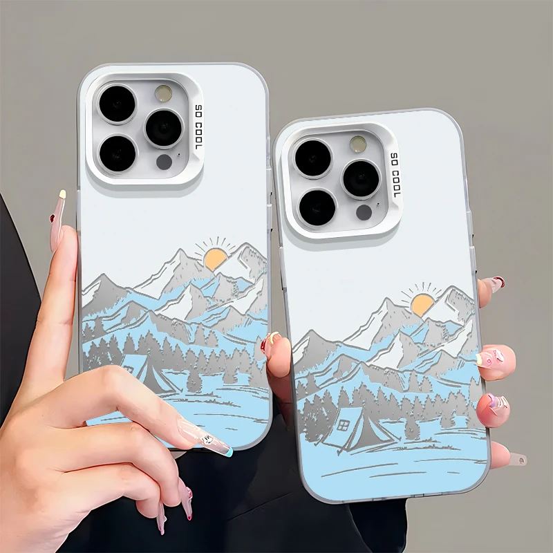 BANCA落日雪山适用苹果16/15promax元气手机壳华为vivo小米14oppo