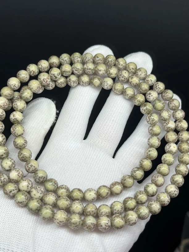 石玉料冰糖跑道一线天留白8x8圆珠，无烟花星，原生态星月菩提