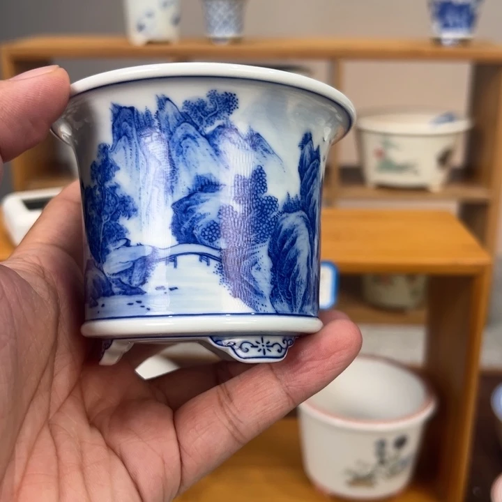 向***阳特惠青花山水花盆