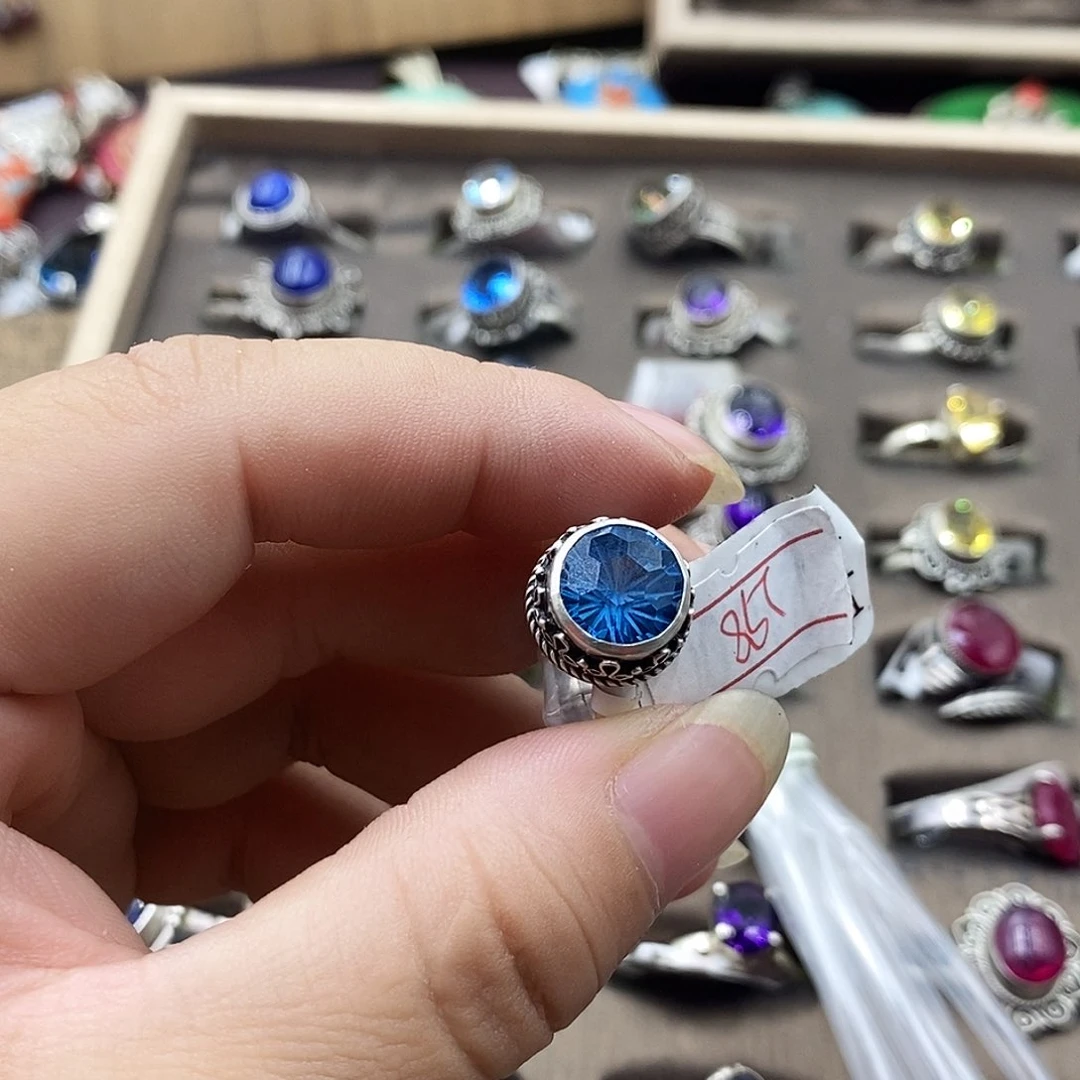 仿水晶吊坠925银s****?晓鱼尼泊尔手工制作