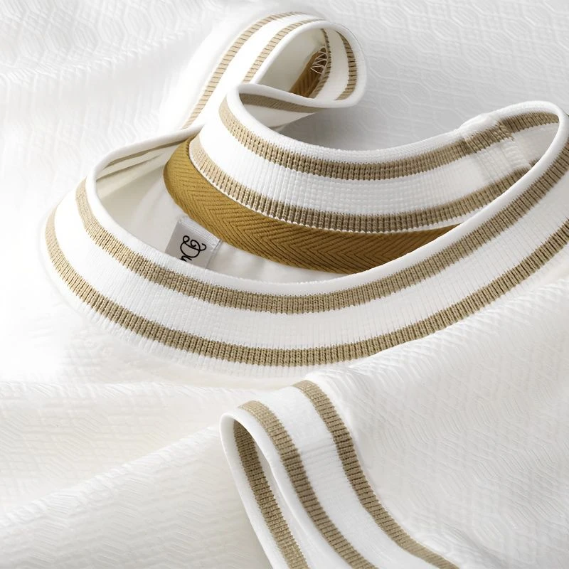 轻奢级夏季薄款白色提花冰丝短袖t恤男修身时尚百搭亲肤半袖男士