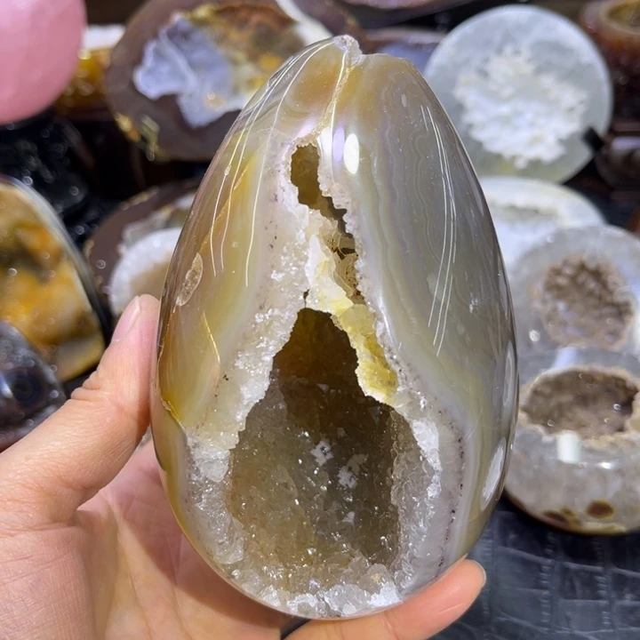 未镶嵌珠宝半成品水晶黄晶路路通蛋