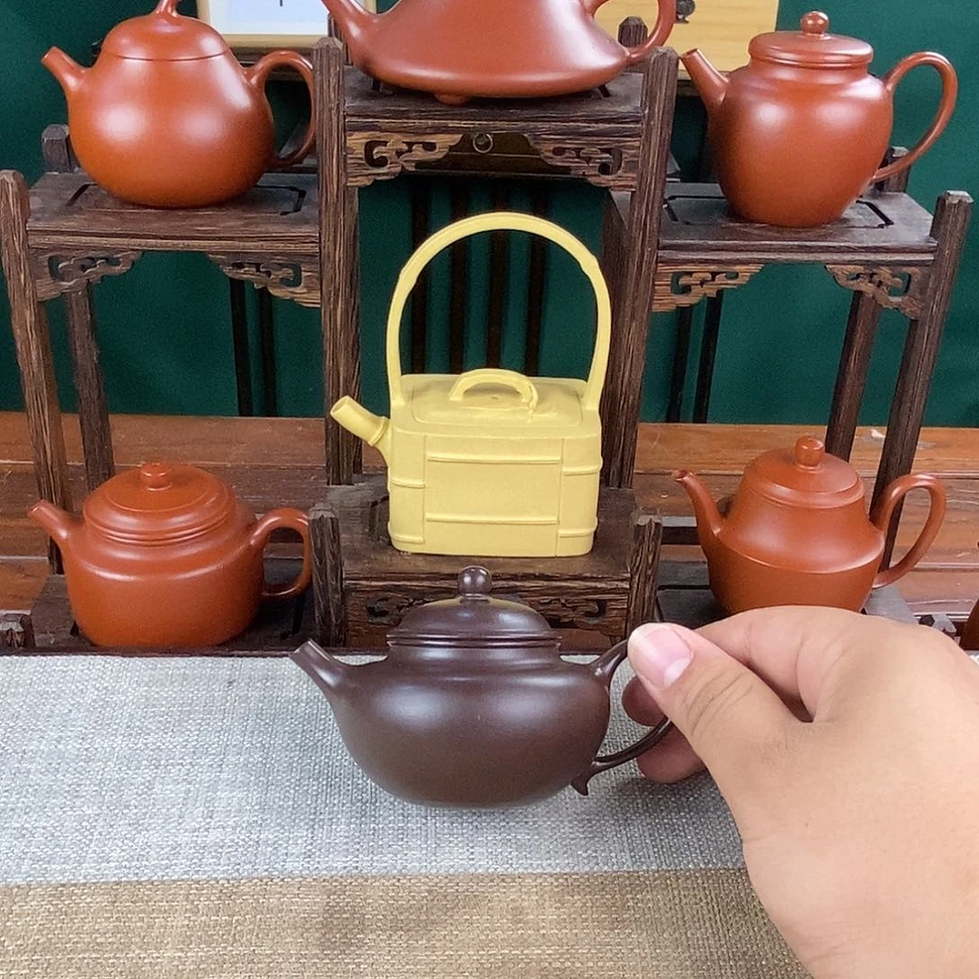 茶壶紫砂紫砂壶原矿半手