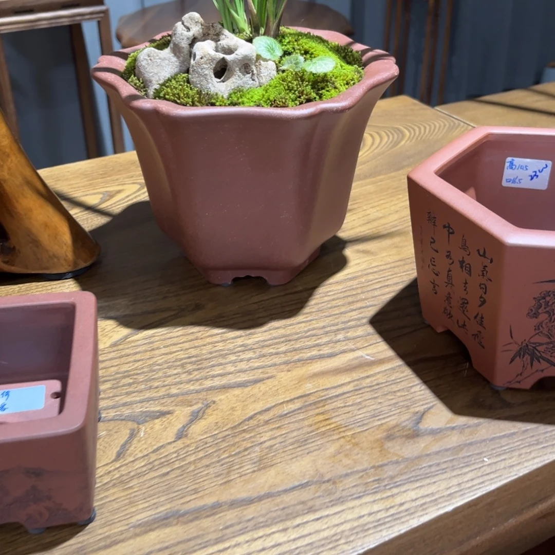 无***斋高温正宗手工花盆