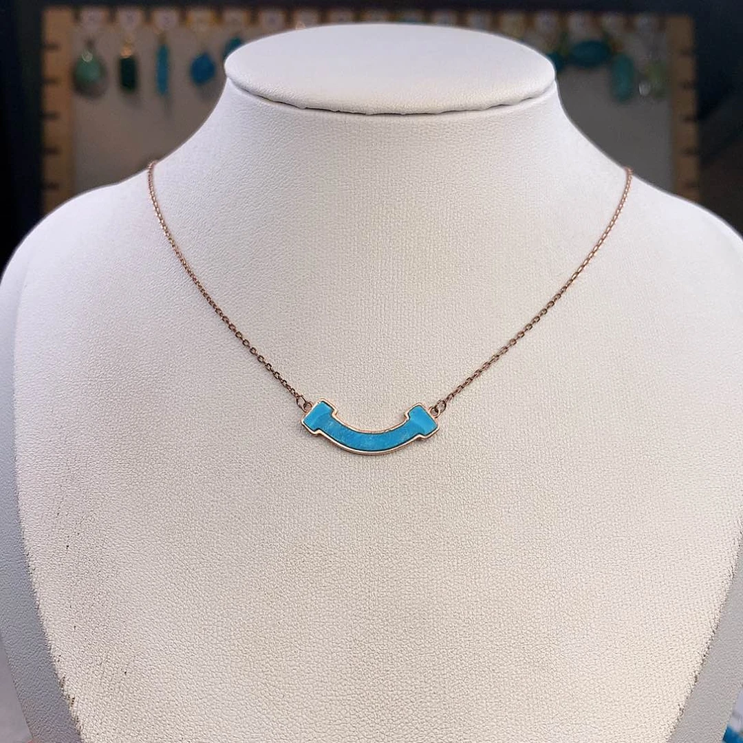 绿松石银S925镶嵌颈饰