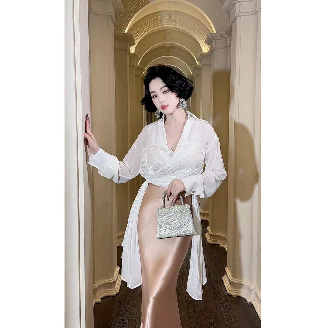 LYXJ【情迷拉曼蒂】冷艳千金小众设计衬衫上衣两件套衬衫➕夏季11821