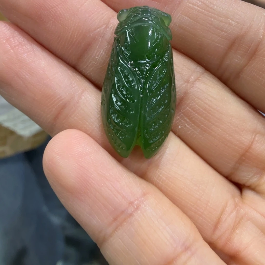 和田玉未镶嵌颈饰碧玉玉蝉TZ多样性拍一发一
