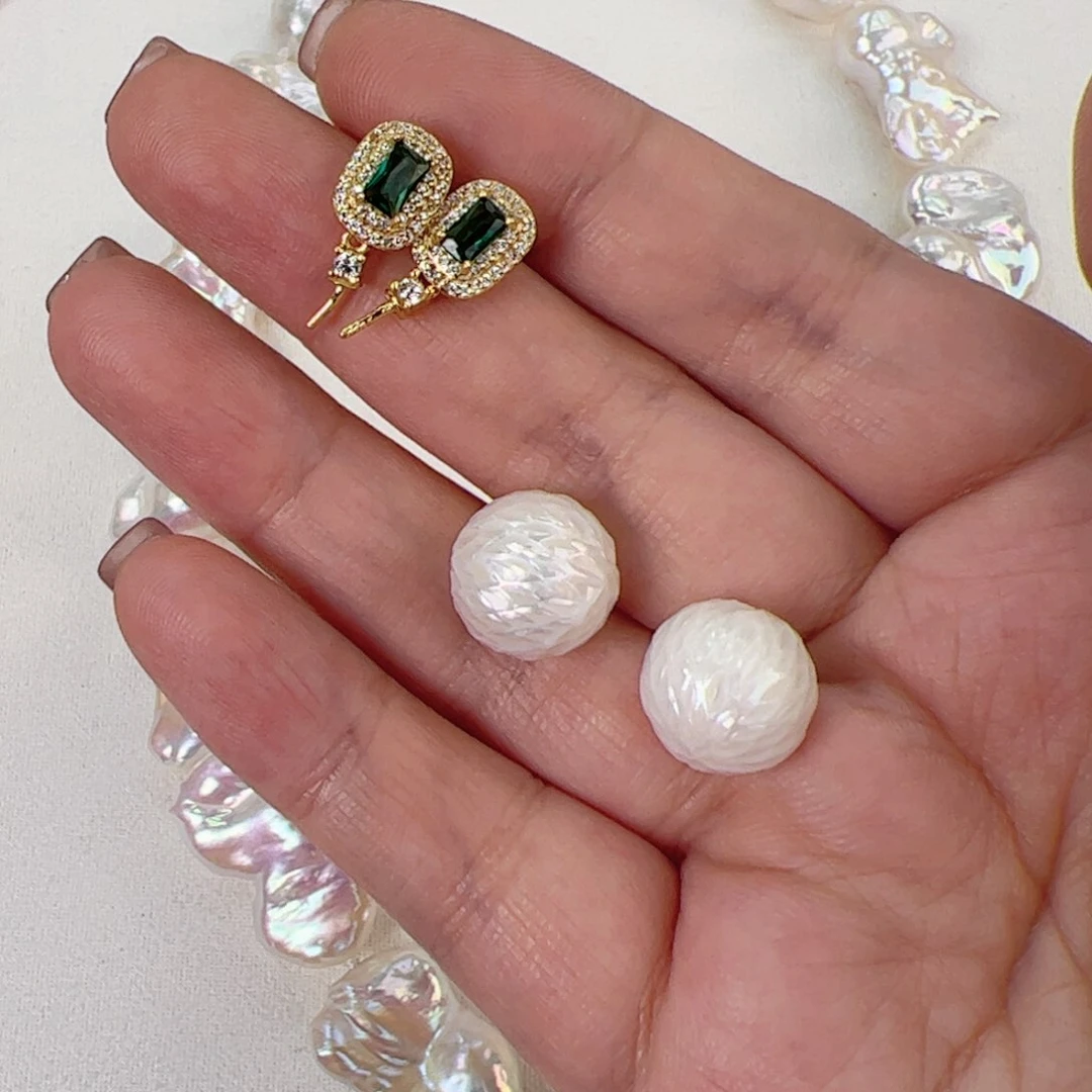 银S925镶嵌淡水珍珠耳饰静**扬