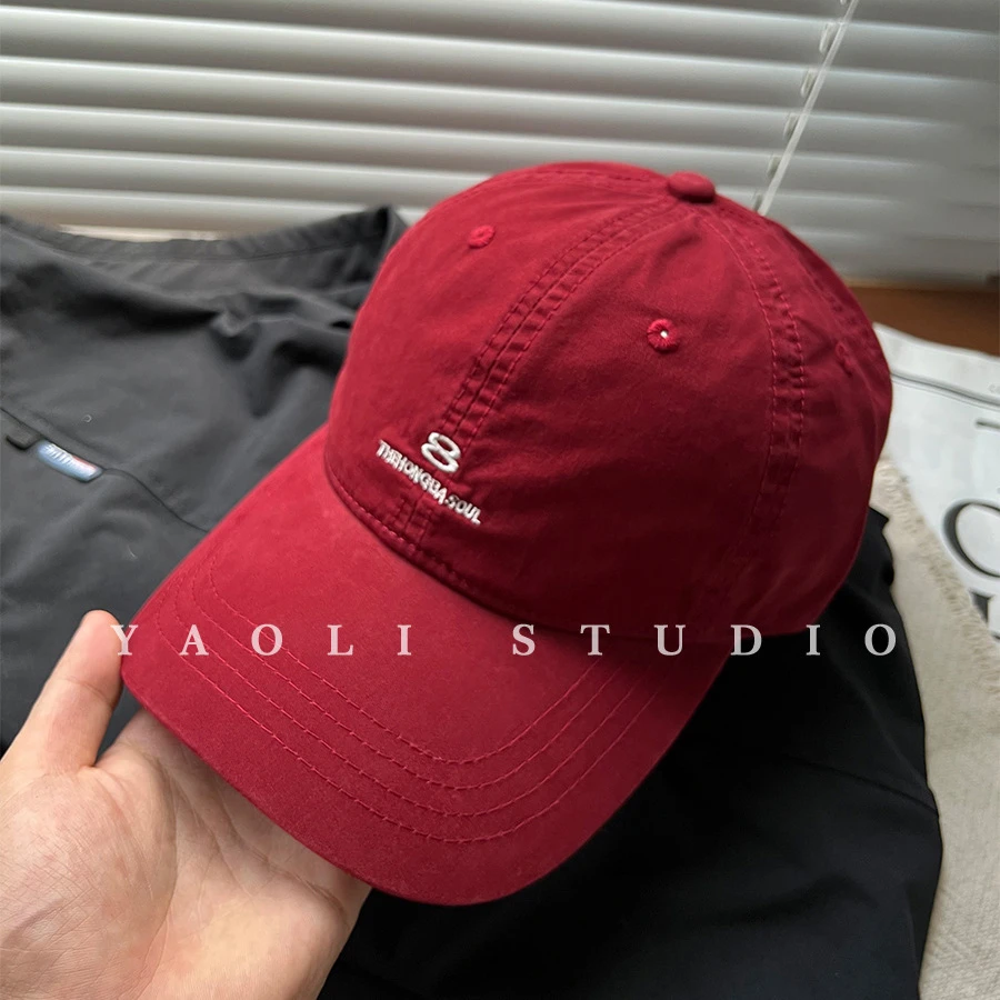 韩国东大门新款潮牌8字母刺绣水洗棒球帽男女韩版ins鸭舌帽显脸小