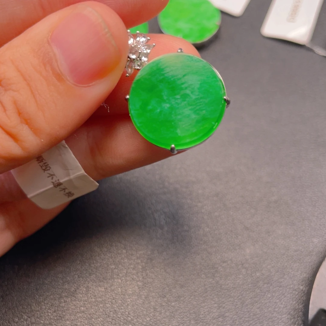 吊坠(不含链)银S925镶嵌翡翠