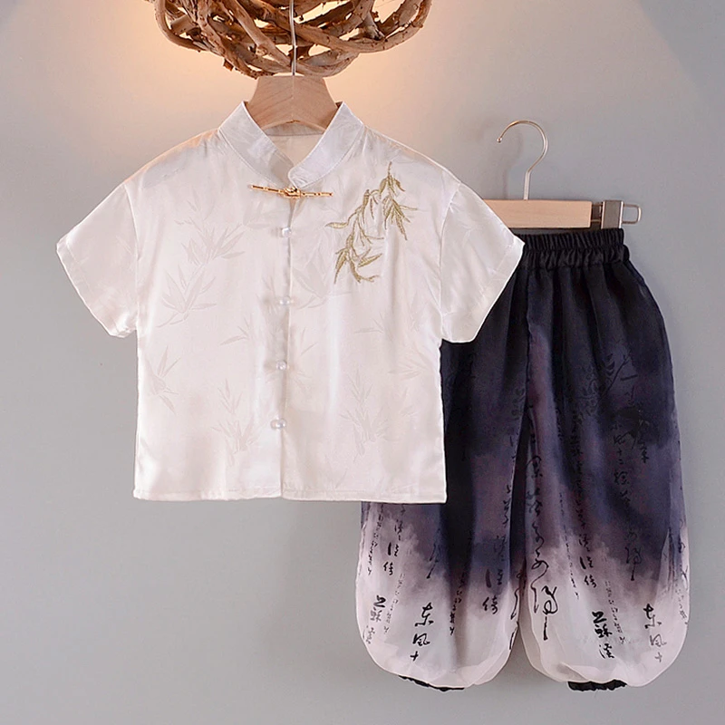 汉服男童套装新中式夏款2025新款夏季中国风儿童古风唐装男孩夏装