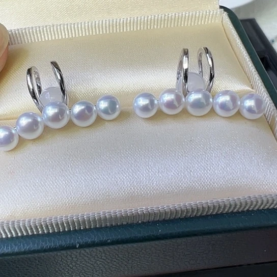 淡水珍珠耳饰银S925镶嵌