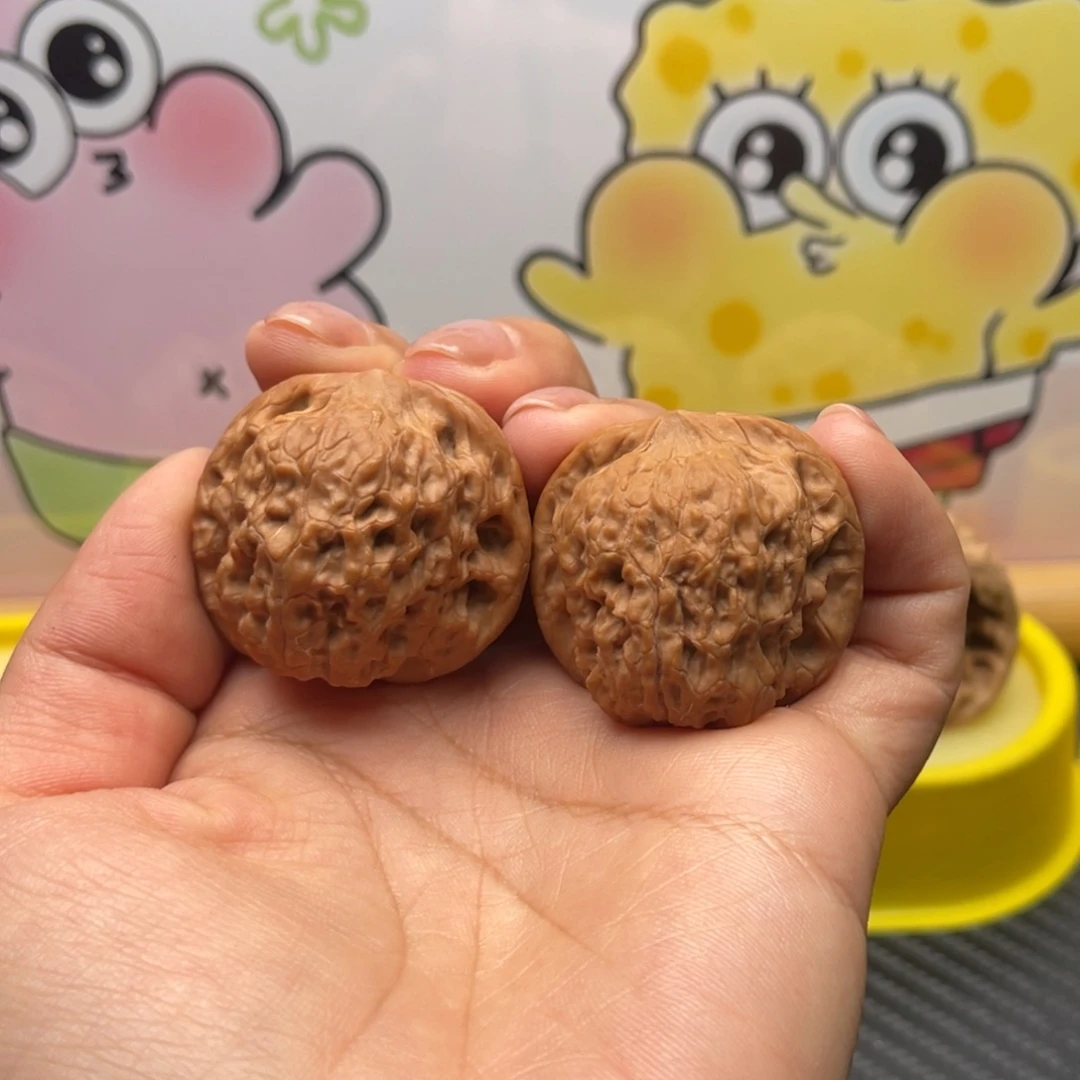 文玩核桃把件35石子磨