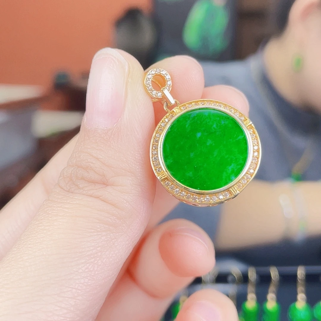 翡翠银S925镶嵌耳饰