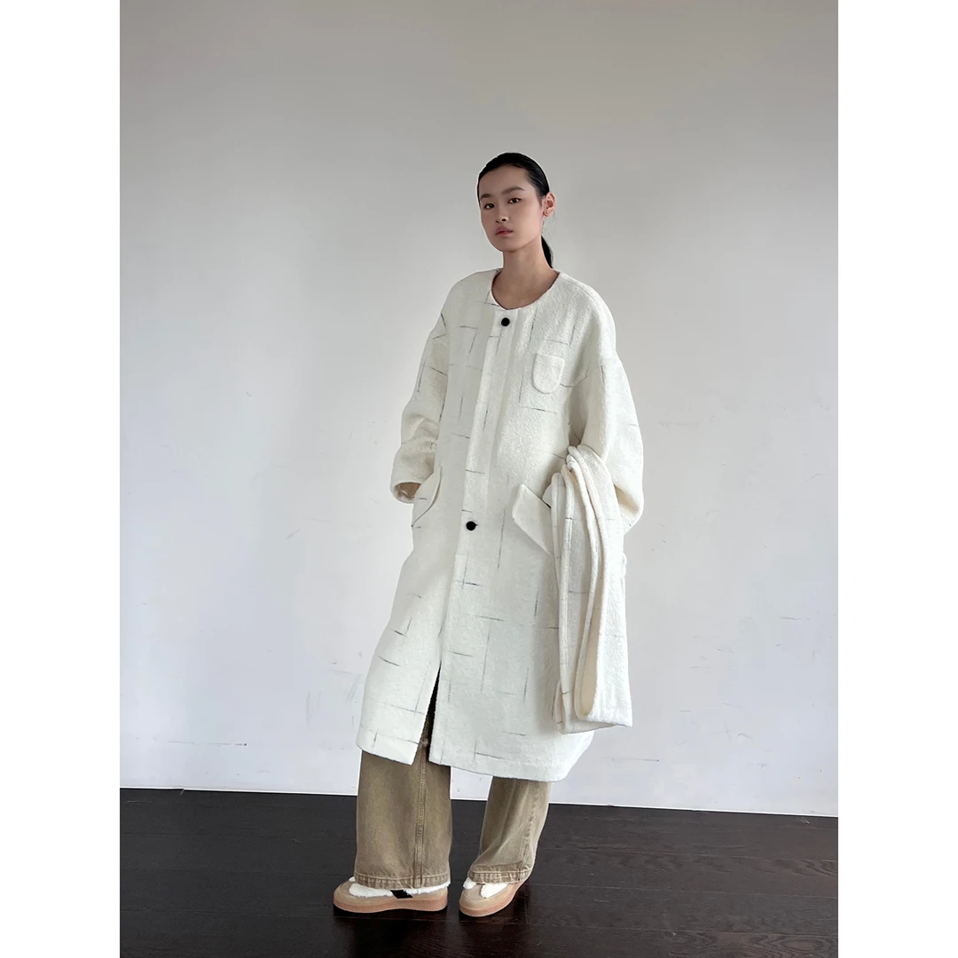 8ON8 设计师品牌 25秋冬新品 小口袋格纹羊毛大衣 SOLSOL买手店