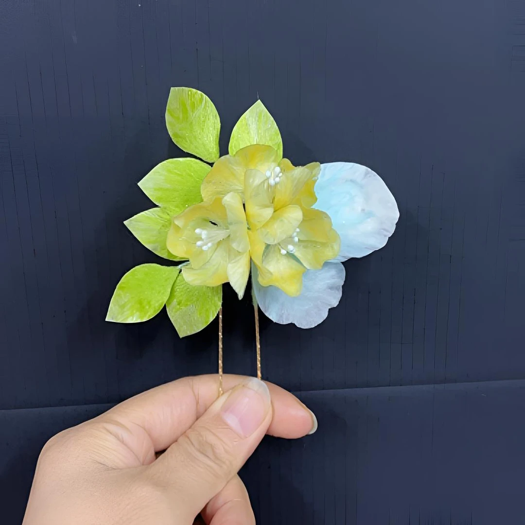 慕绒家非遗绒花古风发簪 手工制作 默认微瑕