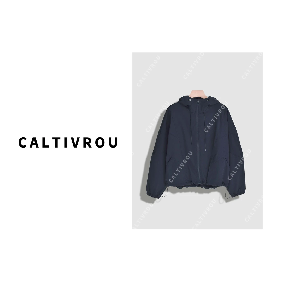 Caltivrou时尚气质百搭宽松抽绳款外套-Y18192