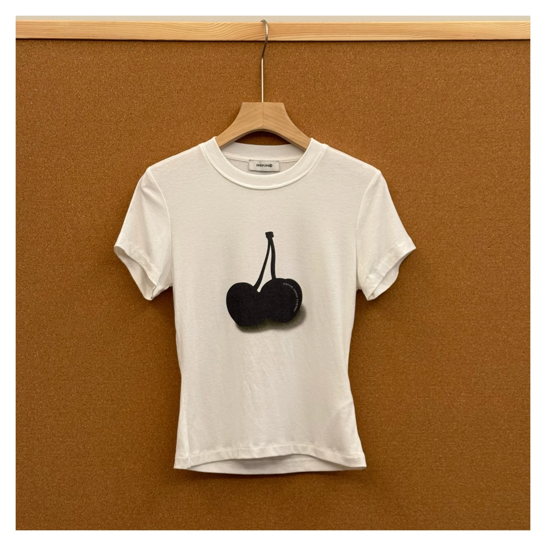 CHIRPCHIRP南油msk樱桃印花T恤