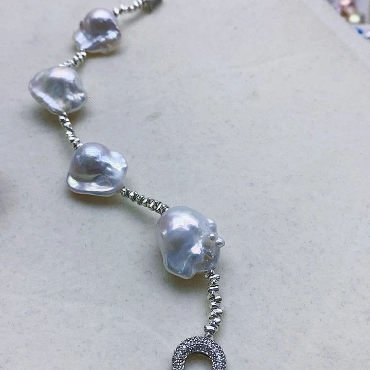 银S925镶嵌淡水珍珠耳饰